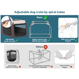 Petsfit Soft Dog Crate with Tilt Angle, 36" L x 24" W x 23" H Fit for Car Seats and Trunks, Multiple Carrying Options, Ideal for Dog Travel