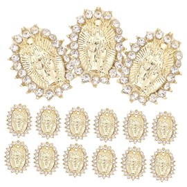 Outanaya 30pcs Nail Diamond Jewelry Nail Charms Nail 3D Charms Nails Supply Nail Gems and Charms Virgin Mary Charms for Nails 3D Nail Art Charms Nails Accessories Golden Alloy