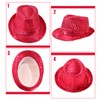 10 Pcs Unisex Sequin Fedora Hat Sequin Bow Ties Set
