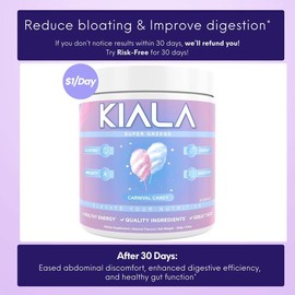 Kiala Nutrition Super Greens, Organic Greens Powder with Spirulina & Chlorella for Digestion, Gut Health, Immunity & Energy, Vegan, Miami Vice:_Carnival Candy