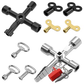 WanderGo 9 Stück Heizungsentlüftungsschlüssel Set, Universalschlüssel Wasserhahn Schlüssel Entlüftungsschlüssel für Heizkörper Dreikantschlüssel für Heizkörper, Stromzähler und Aufzüge