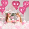 12 Pcs Pink Heart Balloons,18 inch Heart Shape Foil Balloons