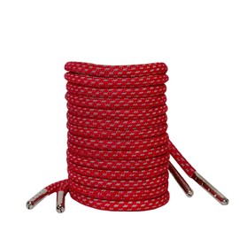 VASGO Round Shoe Laces Reflective For Sneakers (Red, 59inches/150cm)