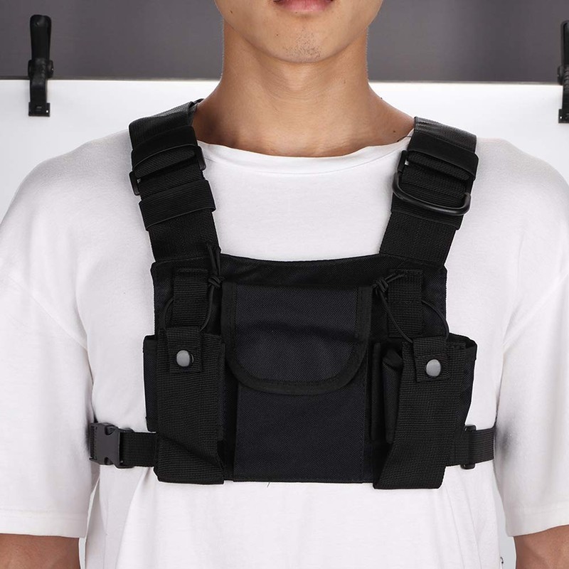 Radio Shoulder Holster Chest Harness Holder Vest, Firefighting and Walkie