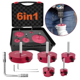 5 Piece Plastic Pipe Fitting Reamer Kit With A Socket Wrench,MEIFRENSHIP 1" 1.5" 2" 3" 4 Inch PVC Pipe Reamer Tools Contain PPR100, PPR150, PPR200, PPR300, PPR400, Fit Into Standard 3/8" & 1/4" Drills