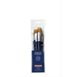 Lefranc & Bourgeois 300234 Painting Brush Set of 6 Mixed Brushes Short Handle