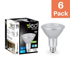 LED PAR30 Dimmable Long Neck Flood Light Bulb, 11W (75W Equivalent), 800 Lumens, 5000k Daylight, 120V, Indoor/Outdoor, Energy Star Certified, UL Listed (6 Pack)