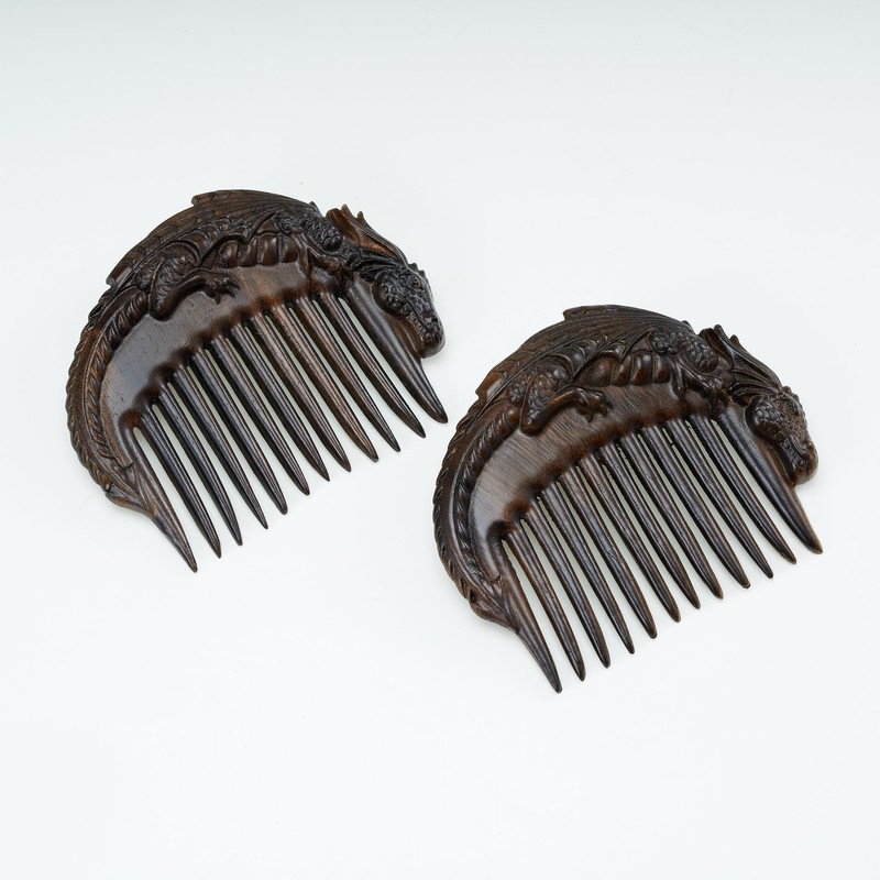Handicraftviet Hand-Carved Wooden Hair Comb, Wooden Viking Comb for Men's