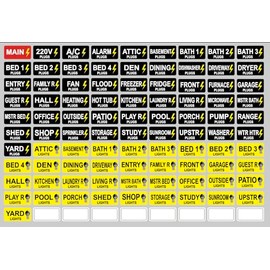 Poskornwel 0.5x1 inch Circuit Breaker Stickers - 99 Removable Labels for Electrical Plugs and Lights