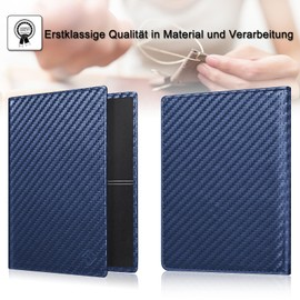 FINTIE Car Vehicle Registration Certificate Protective Cover, Ultra Thin Lightweight Vehicle Registration Certificate Credit Card Case with Premium Faux Leather, Many Colours for Vehicle Registration Card, Navy Blue