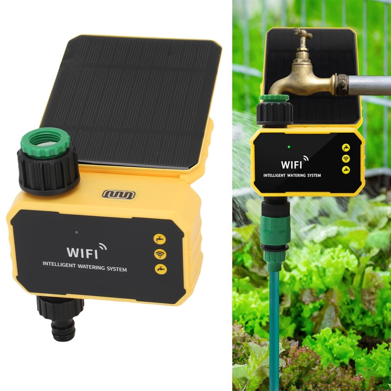 WiFi Sprinkler Timer, Solar WiFi Sprinkler Valve Timer for Garden
