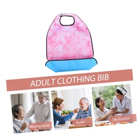 FRCOLOR Adult Bib for Eating Clothing Protector Washable Reusable Bib for Elderly Easy to Use with Strap Durable and Easy to Clean