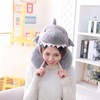 Bury Tony Shark Soft Hooded Travel Neck Pillow, Cartoon Animal
