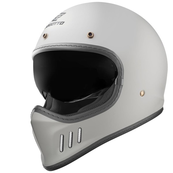 Bogotto FF980 Caferacer Cross Helmet (Grey Matt, XL)