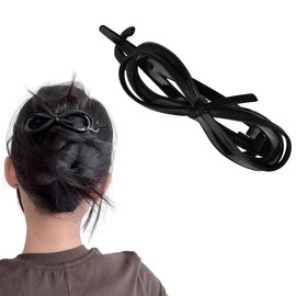 Black Twist Hair Clips for Women Flat Hair Clip Claw for Thick Thin Hair Strong Hold French Barrettes Clips for Teen Girls Fashion Hair Accessories Ornaments for Women Girls Black Bow Hair Clip Pins