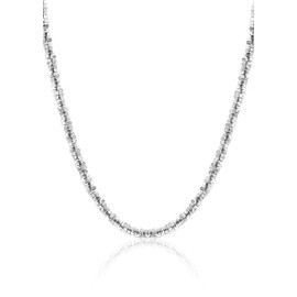 Oliver and navy 925 sterling sliver necklace Twisted Sparkle Chain Necklace for Women and Men