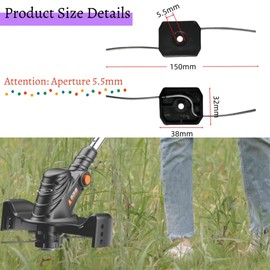 6PCS 150mm Wirerope ABS Plastic String Trimmer Heads – Electric Grass Trimmer Accessories for Trimming Gardens, Lawns, and Crop