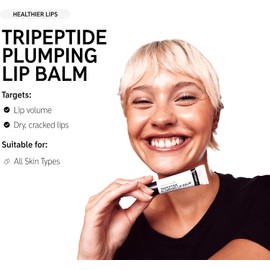 The Inkey List Tripeptide Plumping Lip Balm 10ml | Non Tingling Lip Plumper | Hydrates Dry Cracked Lips | Fragrance Free | Suitable For All Skin Types