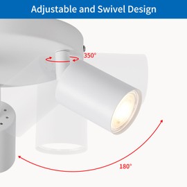ANWIO ANWIO Deckenstrahler LED Schwenkbar GU10, Deckenleuchte 3 Flammig Rund, Deckenlampe Spot Wei?, Modern Deckenspot fr Kche, Schlafzimmer, Wohnzimmer (Ohne Leuchtmittel) EUS-EA190811-10-03CW-1U