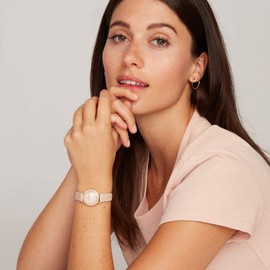 Armitron Women's 75/2447 Diamond-Accented Leather Strap Watch