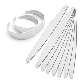 OWDEN Premium Metal Stamping Tapered Bracelet blanks,Width:5/8 inch and Length: 6 inch, Thickness: 1.5mm,10Pack Aluminum Bracelet Tapered Blanks for Jewelry Stamping Working.