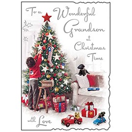 Jonny Javelin Grandson Christmas Card Decorating Tree