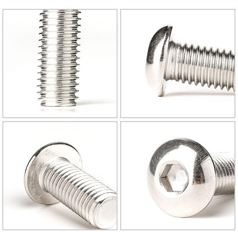 M5 x 12mm Hex Socket Screws 100 Pieces,Stainless Steel, Button