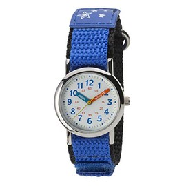 Kleffer NB-AK216-A Analog Wristwatch, Children's Educational Watch, Waterproof, Nylon Strap, White, Dial, Kids, Blue, blue, Kids Watch Analog Children Waterproof Nylon Strap