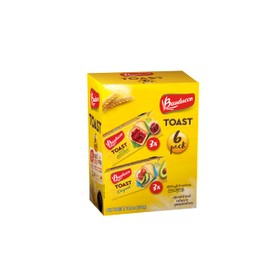 Bauducco Toast - Delicious, Light & Crispy Toasted Bread - Original & Whole Wheat - Ready-to-Eat Breakfast Toast & Sandwich Bread - No Artificial Flavors - 30 oz (Pack of 6)
