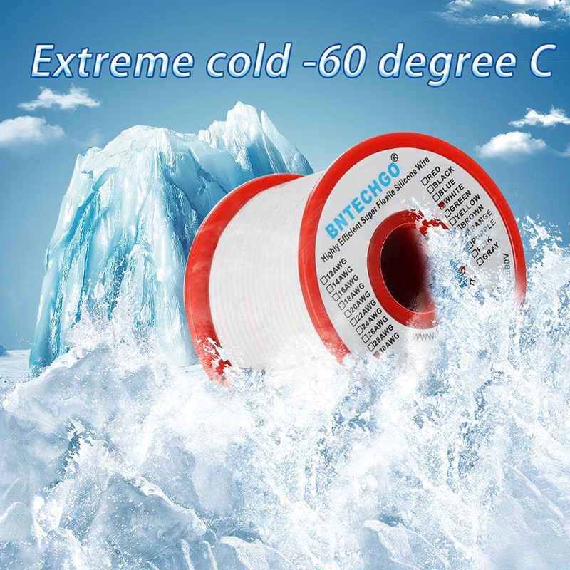 BNTECHGO 30 Gauge Silicone Wire Spool 50 ft White Flexible