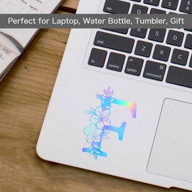 3 x Monogram Letter, Initial Decal, Single Letter Monogram, Vinyl Decal for Tumbler, Floral Alphabet Sticker, Botanical Alphabet Vinyl Decal, Last Name Vinyl Initial Decal, Set of 3