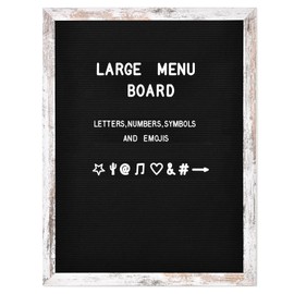 Large Black Felt Letter Board, 24 x 30 inches Changeable Letter Board with Letters, Numbers & Symbols, Wood Frame Black Felt Menu Board for Restaurant(ZMB-6080-1P)