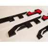 GMC 4PCS Gloss Black Red AT4 HD Emblems Sierra Letters