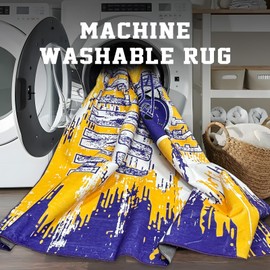 YANGUMGUAN Minnesota Living Room Rug for Bedroom Machine Washable Sports Football Area Rugs Carpet Non-Slip Backing for Boys and Man Cave Decor 5x7