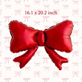 8Pcs Red Bow Balloons for Birthday Baby Shower Christmas and New Year Party Decorations Supplies