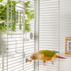 YOOSO WING 散らからない鳥用給水器、スプリングバルブ付き自動オウム給水器、インコ、オカメインコ、セキセイインコ、フィンチ、ラブバード、カナリア用の透明ケージ (白, 220ml)