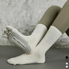 Pilates Footed Mid-Calf Yoga Socks LM-0216 Charcoal