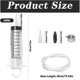 100ml Syringe and 50cm Hose, Motorcycle Brake Bleed Kit, Brake Oil Bleed Kit Hydraulic Motorcycle Discs Brake Bleed Scooter for Motorcycles Scooters Quad Oil Change Replacement Tool