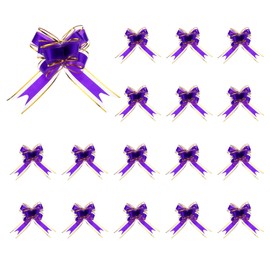 uxcell 50pcs Purple Pull Bows 5.9 Inch Wide Large Ribbon Gift Bows for Gift Wrapping Gift Baskets Decor Wedding Parties Birthday Florist Packaging and Decoration