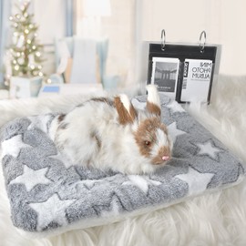 catadog Small Animal Bed Mat, Soft & Warm, Suitable for Guinea Pig, Hamster, Rabbit, Rat and Bearded Dragon (XX-Large(19.7''x15.7''), Star Grey)