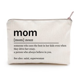 Mom Definition Makeup Case Bag Mom Gifts Mothers Day Gifts Funny Mom Gifts Linen Cosmetic Case Travel Bags Organizer Case Toiletry Bags for Women