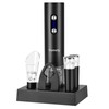 Electric Opener Set With Base, Accessories Including Rechargeable Corkscrew, Aerator,