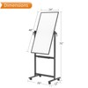 VIZ-PRO Double-Sided Magnetic Mobile Whiteboard, 48 x 24 Inches, Black