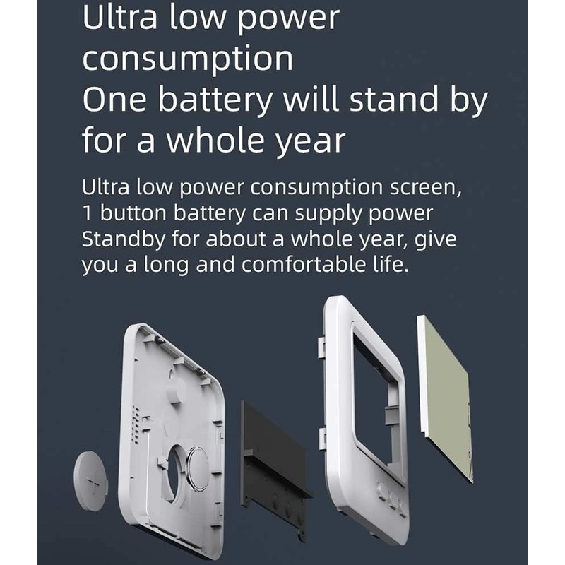 Indoor Thermometer Hygrometer Humidity Time Monitor Large LCD Display with