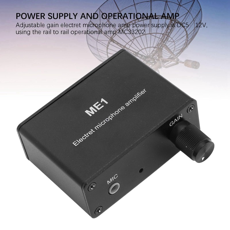 Adjustable Gain Electret Microphone Amp, 3.5mm Input Sound Preamplifier ME1,