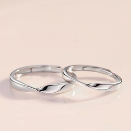 Nicoiro Pair Twist Mobius Sling Made by S925 [NSPR74] Pair Look, Matching Couple, Metal