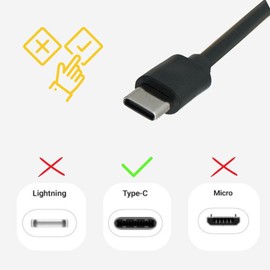 caseroxx Type C Data Cable for Gigaset GS195, GS290, GS4, GS5, GX4, GX6, GL7, ME - Charging Cable & Data Transfer - Black