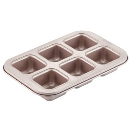 CHEFMADE Brownie Pan Muffin Pan Square Pan Mold 6 / 12 Cavities Specially Designed Sticky Cupcake Molds (6 Count)