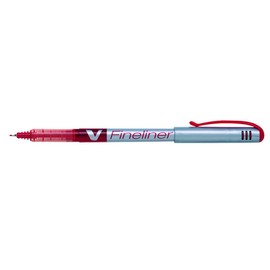 Pilot liquid ink V fineliner pen, 0.5mm line width with red ink