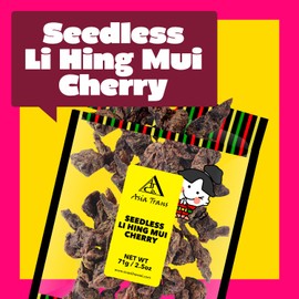 Dried Seedless Li Hing Mui Cherry | Hawaiian Favorite | Naturally Sweet Dried Fruit Candy with Asian Plum Powder | 2.5 Ounce